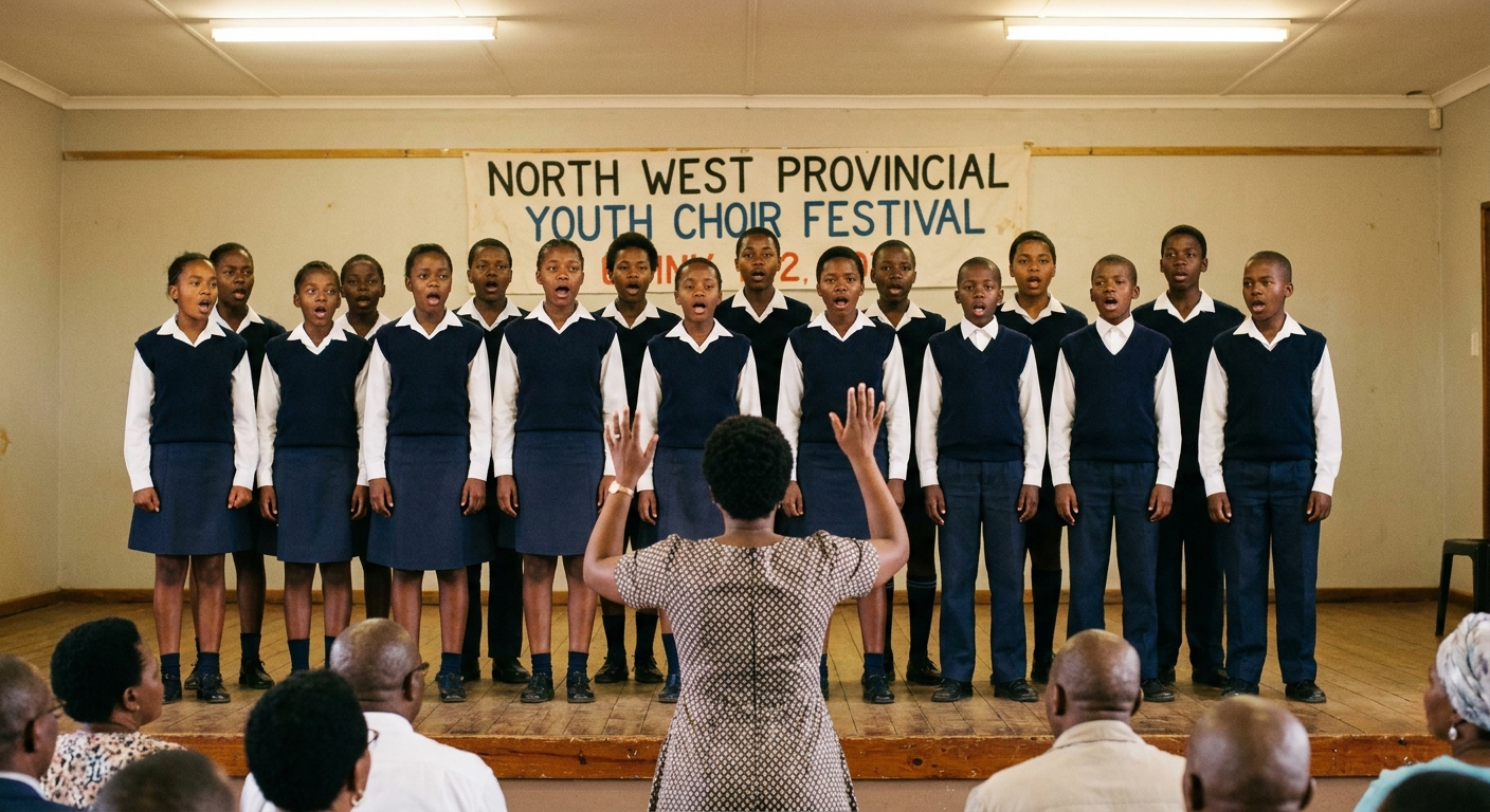 Choir on stage at the provincial youth choir festival