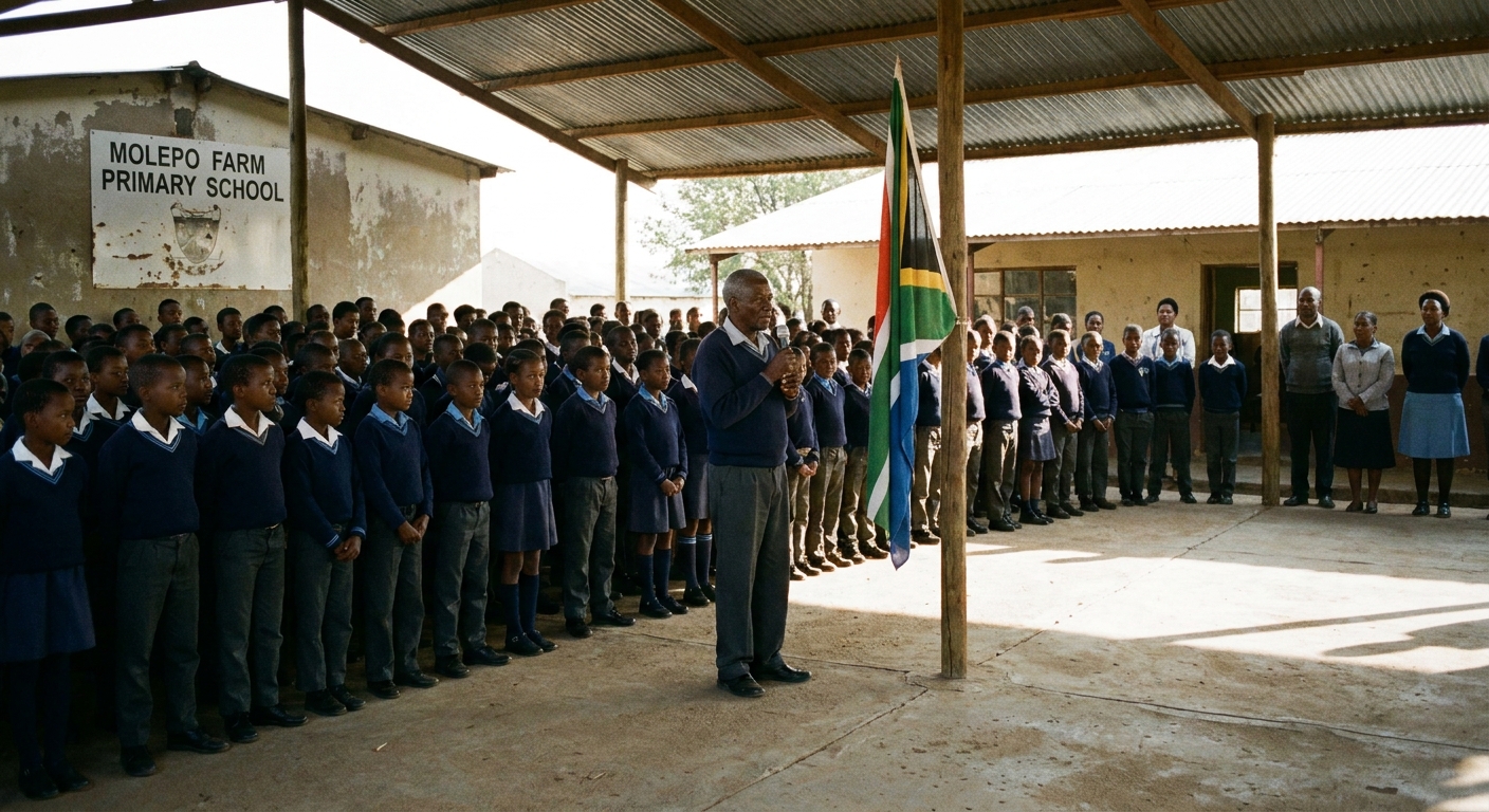 Monday morning assembly under the Acacia tree