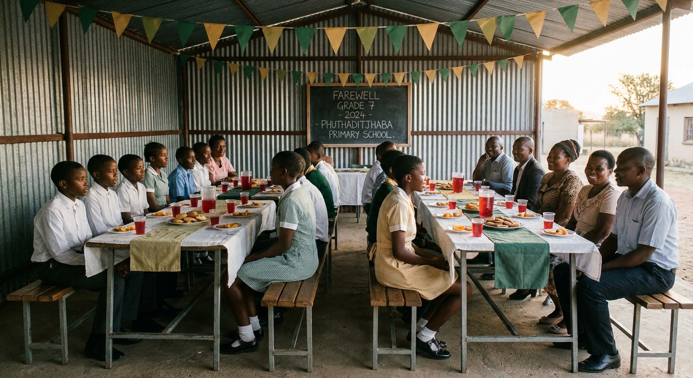 Grade 7 farewell — a small ceremony with parents and teachers